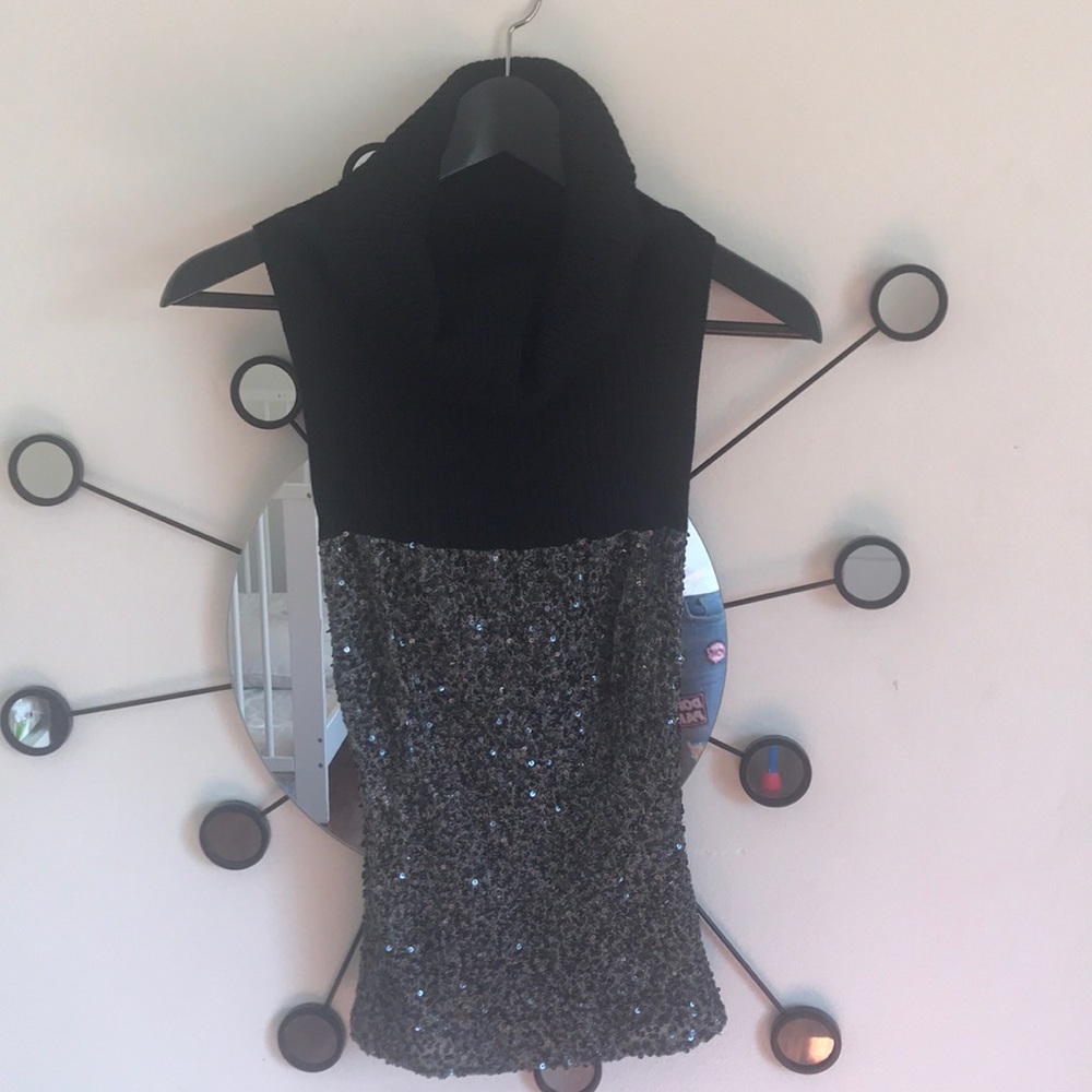 DOLCE&GABBANA Sequined Turtleneck Knit  Top